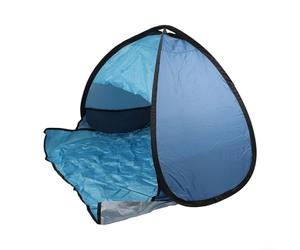Tienda de campaña desplegable para mascotas con protección UV para uso al aire libre, instalación rápida y fácil, refugio portátil para mascotas en la playa, parque o viajes (doble azul)
