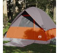 Tienda de Campaña Domo para 4 Personas, Material Poliéster 185T con PU Impermeable, tenda campismo, Diseño con Ventilación y Conexión Eléctrica, Color Naranja, 215x213x149/154 cm