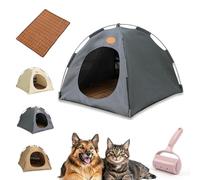 Tienda de campaña emergente para mascotas: refugio portátil para gatos y perros pequeños. Tiendas de campaña para gatos de interior. Impermeable. Diseño emergente que no requiere instalación(Gray,S)