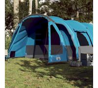 Tienda de Campaña Familiar para 8 Personas, Impermeable y Resistente al Viento, Diseño Tipo Túnel con Conexión Eléctrica, Tienda de Campaña Familiar, Tenda Campismo, Color Azul, 625x310x200/205 cm