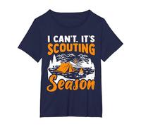 Tienda de campaña Fogatas Campamento Campamento Scout Camiseta, Mujer Tallas Grandes, Azul Marino, 5XL Grande