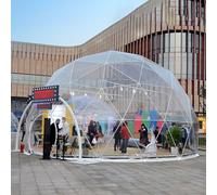 Tienda de campaña geodésica transparente para acampar y patio trasero, espacioso refugio para 5 a 7 personas con diseño de toldo para relajación al aire libre y uso en invernadero