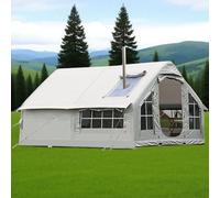 Tienda de campaña inflable con bomba de mano, fácil instalación, para 6-8 personas, tienda de campaña familiar grande con ventanas de malla, puertas y bolsa de transporte, tienda de campaña familiar