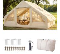Tienda de campaña Inflable for 3-5personas,con Bomba de Aire Manual,Gran Ventana for Chimenea, Tienda de campaña Hecha de Tela Oxford Impermeable,Tienda de campaña de Aire de Montaje rápido