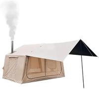 Tienda De Campaña Inflable para Exteriores con Bomba Y Toldo para 2-3 Personas con Salida para Estufa para Las 4 Estaciones De Fácil Montaje