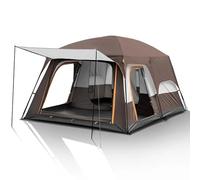 Tienda de campaña Inflable para Exteriores, Tienda de campaña for 12 Personas, 2 Habitaciones, Doble Capa, Impermeable, Multicolor, Varios tamaños(Coffee,L 430x305x200cm)