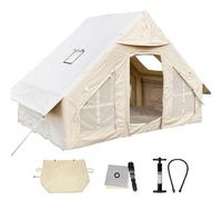 Tienda de campaña inflable para exteriores, Tienda de campaña inflable de lona for 2-8 personas, impermeable, transpirable, con protección UV50+, tela Oxford, for 4 estaciones, varios tamaños(300x200x