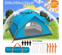Tienda de campaña instantánea tipo pop-up para 3-4 , con diseño de puerta, para camping, senderismo, playa y viajes, refugio espacioso y portátil para exteriores para glamping y senderismo