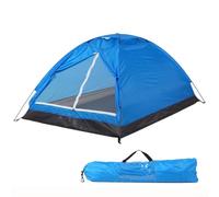 Tienda de campaña ligera para 2 personas con montaje de poste de fibra de vidrio, toldo PU1000 mm y hoja de suelo PU1500 mm para uso en todas las estaciones (azul)