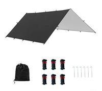 Tienda de campaña multiusos para playa y actividades al aire libre, refugio de lluvia con cuerdas resistentes al viento y clavos para el suelo (largo: 144 x 115 pulgadas)