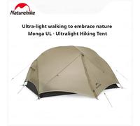 Tienda de campaña Naturehike 2025 Mongar UL para 1-2 personas, tienda de campaña de nailon 15D para 3 estaciones, tienda portátil ultraligera impermeable para exteriores con estera 2 Person Brown