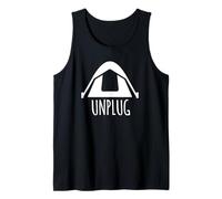 Tienda de campaña para desenchufar, montañas, lago, vacaciones, desenchufado, rústico Camiseta sin Mangas