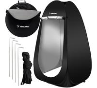 Tienda de campaña para ducha, vestidor, inodoro, tienda de campaña 4 en 1, para camping, color negro, resistente al agua, con bolsa y accesorios, 190 x 110 x 110 cm