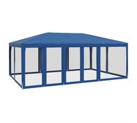 Tienda de campaña para fiestas con 10 piezas laterales de malla, 6 x 4 m | Techo impermeable, marco de hierro, 10 paneles laterales de malla, entrada de cremallera, estacas incluidas