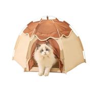 Tienda de campaña para gatos, para interiores, casa de gatos, de gatos, cama para gatos, casa para mascotas, tienda de campaña para cachorros con cojín de oso, 63,4 x 53 cm, 24,96 x 20,87