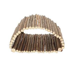 Tienda de campaña para Hamaca de Madera para pájaros, cabaña de Madera con Forma de Puente de para acurrucarse, Ramas de Troncos Naturales para Descansar, Dormir, Jugar,