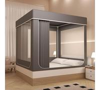 Tienda de campaña para litera con mosquitera de 3 puertas, tienda de campaña opaca de tamaño completo, opciones multicolor transpirables, gris, 200 cm de largo x 180 cm de ancho x 170 cm de alto