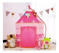 Tienda de campaña para niños, castillo de princesa, interior y exterior, color rosa 23475