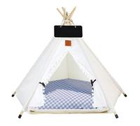 Tienda de Campaña para Perro Algodón - Casa de Perro Interior Exterior Plegable y Lavable con Colchón Extraíble (H,M)