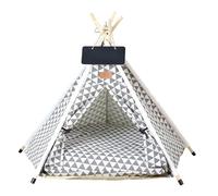 Tienda de Campaña para Perro Algodón - Casa de Perro Interior Exterior Plegable y Lavable con Colchón Extraíble (E,S)