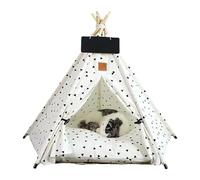 Tienda de Campaña para Perro Algodón - Casa de Perro Interior Exterior Plegable y Lavable con Colchón Extraíble (M,M)