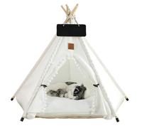 Tienda de Campaña para Perro Algodón - Casa de Perro Interior Exterior Plegable y Lavable con Colchón Extraíble (B,M)
