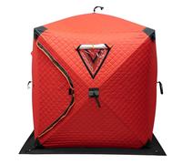 Tienda de campaña para pesca en hielo, 145 x 145 x 165 cm, para 1-2 personas, resistente al invierno, con varillas de fibra de vidrio, tienda de campaña portátil con cuerdas de viento y puntas de