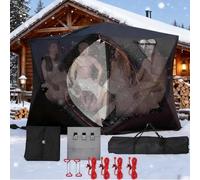 Tienda De CampañA Para Pesca En Hielo,Para 3 O 4 Personas,Funda Impermeable Para La Lluvia,VentilacióN Chimenea 30Cm,w/Base, Tapete Para Pesca En Hielo,Cuerdas Anclaje Y Bolsa Transporte 2121