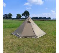 Tienda de campaña pirámide 320PRO, tienda de campaña octogonal grande para adultos, refugio impermeable estilo yurta de lujo para festivales de campamento familiares (marrón)