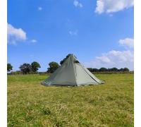 Tienda de campaña pirámide 320PRO, tienda de campaña octogonal grande para adultos, refugio impermeable estilo yurta de lujo para festivales de campamento familiares (verde)