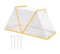 Tienda de campaña plegable transparente para plantas con bordes reforzados amarillos para jardín al aire libre, verduras, frutas, heladas, lluvia, protección contra el viento, cubierta de material de