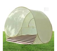 Tienda de campaña portátil de playa, refugio solar plegable, 57.09 x 57.09 x 43.31 pulgadas, protección de malla transpirable, toldo de viaje para retiro de picnic junto a la piscina, sombra de césped