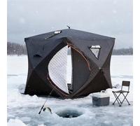 Tienda de campaña portátil para sauna al aire libre, plegable, aislada, para pesca en hielo, con chimenea, impermeable, para todo tipo de clima, camping o uso doméstico, fácil de instalar, para 3-4