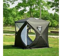 Tienda De CampañA TéRmica Emergente Para Pesca En Hielo Para 3-4 Personas - Doble Entrada De Aire Y Salida De Chimenea, Ventanas De Tpu, Estructura | Refugio Tipo Cubo De Tela Oxford Impermeable