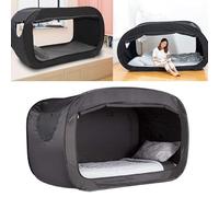 Tienda de Campaña, Tienda de Campaña Completa con Diseño Opaco, Cama Plegable con Dosel, Completa para Niños y Adultos (Black)