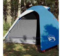 Tienda de Campaña Tipo Domo para 3 Personas, Impermeable y Respirable, con Toldo Extraíble y Conexión Eléctrica, Tienda de Campaña Familiar, Tenda Campismo, Color Azul, 210x195x120 cm