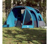 Tienda de Campaña Túnel 4 Personas, Material Poliéster 185T Impermeable, Diseño con Ventilación y Conexión Eléctrica, Tienda de Campaña Familiar, Tenda Campismo,Color Azul, 483x250x185 cm