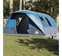Tienda de Campaña Túnel 5 Personas, Material Poliéster 185T Impermeable, Diseño con Toldo Extraíble y Conexión Eléctrica, Tienda de Campaña Familiar, Tenda Campismo,Color Azul, 486x320x210 cm