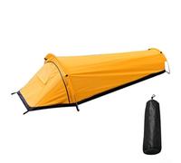 Tienda de campaña ultraligera para una sola persona, refugio de mochilero, postes de soporte de aluminio, Oxford impermeable para senderismo, montañismo, mochileros, viajes (amarillo)