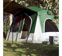 Tienda de campaña verde para 5 personas, impermeable, de poliéster con revestimiento de poliuretano, resistente al viento, con costuras selladas y resistente al suelo, más fácil