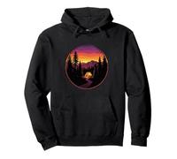 Tienda de campaña Vintage montaña Puesta de Sol Retro Aventura Excursionista Sudadera con Capucha