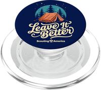 Tienda de campaña y Estrellas Leave It Better Scouting America PopSockets PopGrip para MagSafe