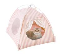 Tienda de Carpas de recinto de Mascotas, Casa de Carpa de Gato portátil,Tienda de Animales de Malla Semi-entrecruzada - Mesh Window Puppy Camping Cushion Deadable Lavable para Pollo