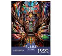 Tienda de Dulces Puzzles Imposible,desafío para Adultos Entretenimiento Creativo 1000 Piezas Obra De Arte De Juego De para Adultos, Regalos A Partir De 14 Años 70x50cm/1000pcs