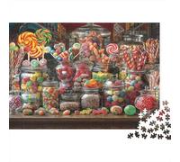 Tienda de Dulces Tradicional Puzzle de 1000 Piezas Papel para Adultos Golosinas Coloridas Juego de Puzzle 1000 Piezas Relajación Hogar Regalo 38x26cm/1000pcs