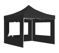 Tienda de fiesta plegable profesional con paredes de 3 x 3 m para exteriores, resistente al agua, tela Oxford, marco de aluminio, color antracita, protección UV, gazebo portátil para fiestas de jardín