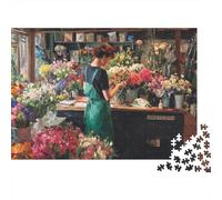 Tienda de Flores Florista Puzzle de 1000 Piezas Papel para Adultos Relajante Concentración Puzzle para Toda la Familia 38x26cm/1000pcs