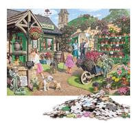 Tienda de Jardinería del Pueblo Puzzle 1000 Piezas para Adultos Juego De Rompecabezas Juegos Educativos Cumpleaños para Decoración del Hogar Stress Relief 1000pcs (75x50cm)