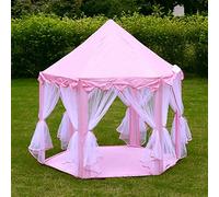 Tienda de juego infantil, cómoda cabaña para niños, tienda para niños con luminosas decorativas, regalos de cumpleaños y fiesta de niños para niñas y niños (rosa-Φ140 cm)