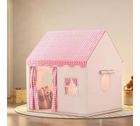 Tienda de juego infantil, cómoda cabaña para niños, tienda para niños con luz decorativa, regalos de cumpleaños y fiesta de niños para niñas y niños (rosa, 120 x 105 x 128 cm)